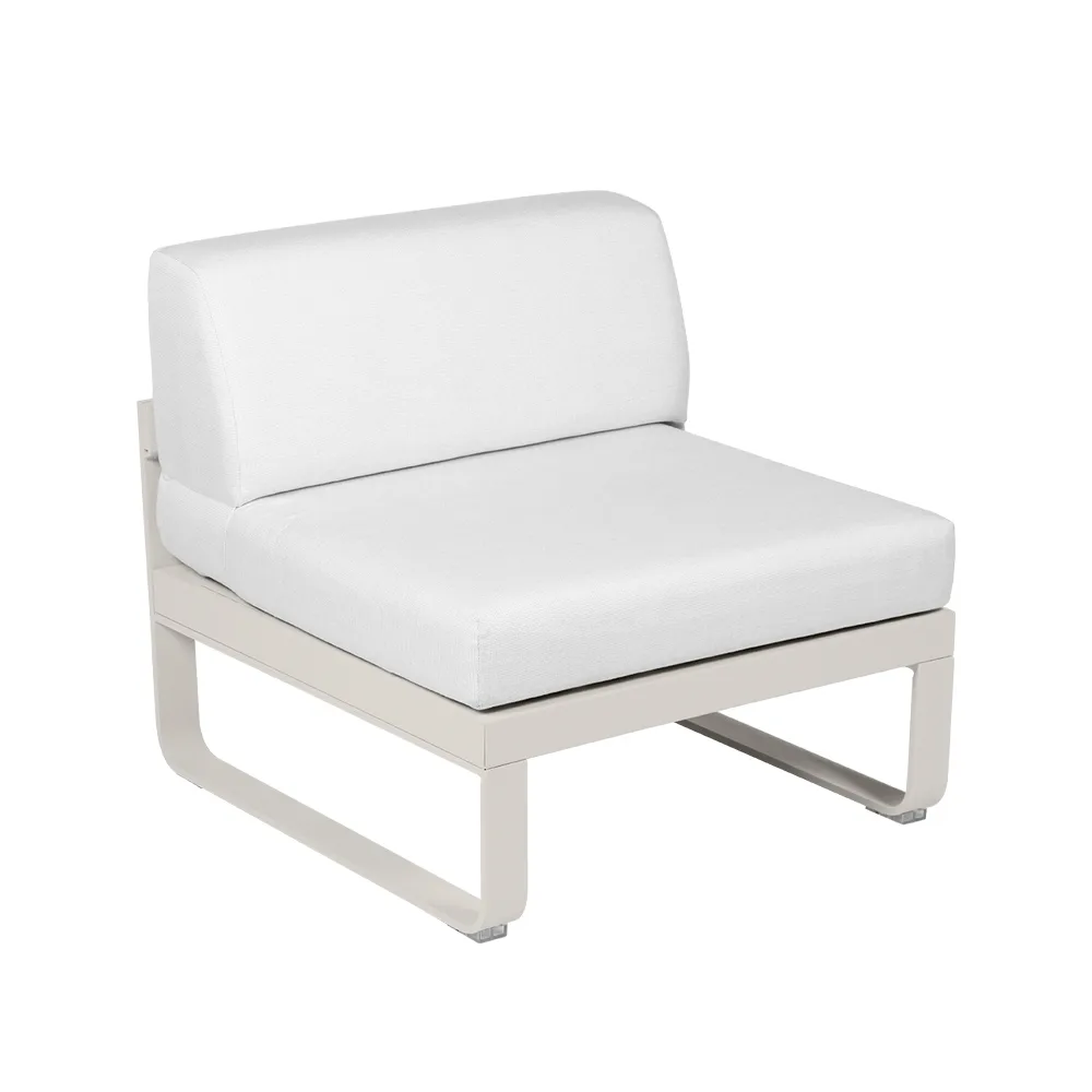 Bellevie Central modulsoffa, clay grey, off-white dyna, 1-sits Fermob