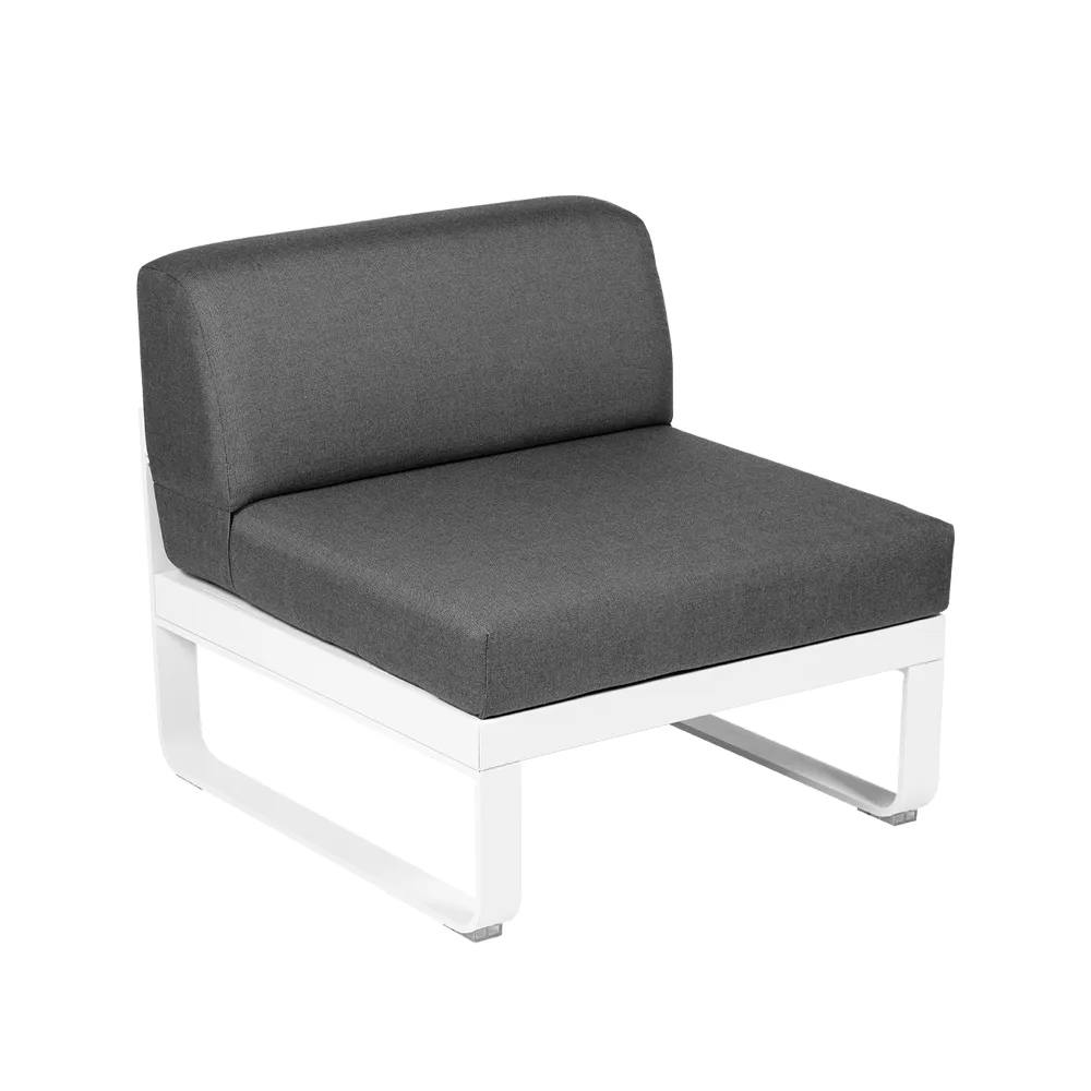 Bellevie Central modulsoffa, cotton white, graphite grey dyna, 1-sits Fermob