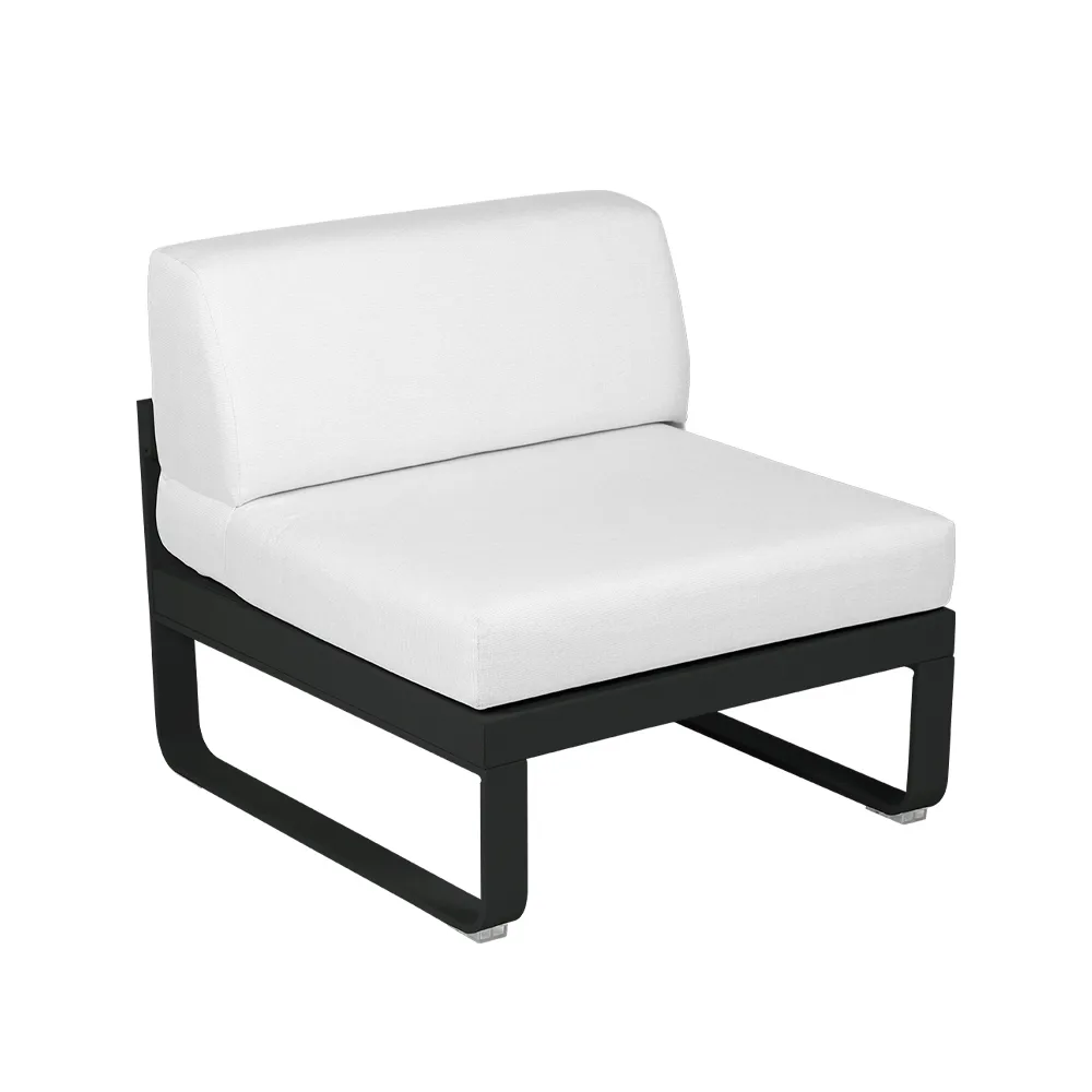 Bellevie Central modulsoffa, liquorice, off-white dyna, 1-sits Fermob