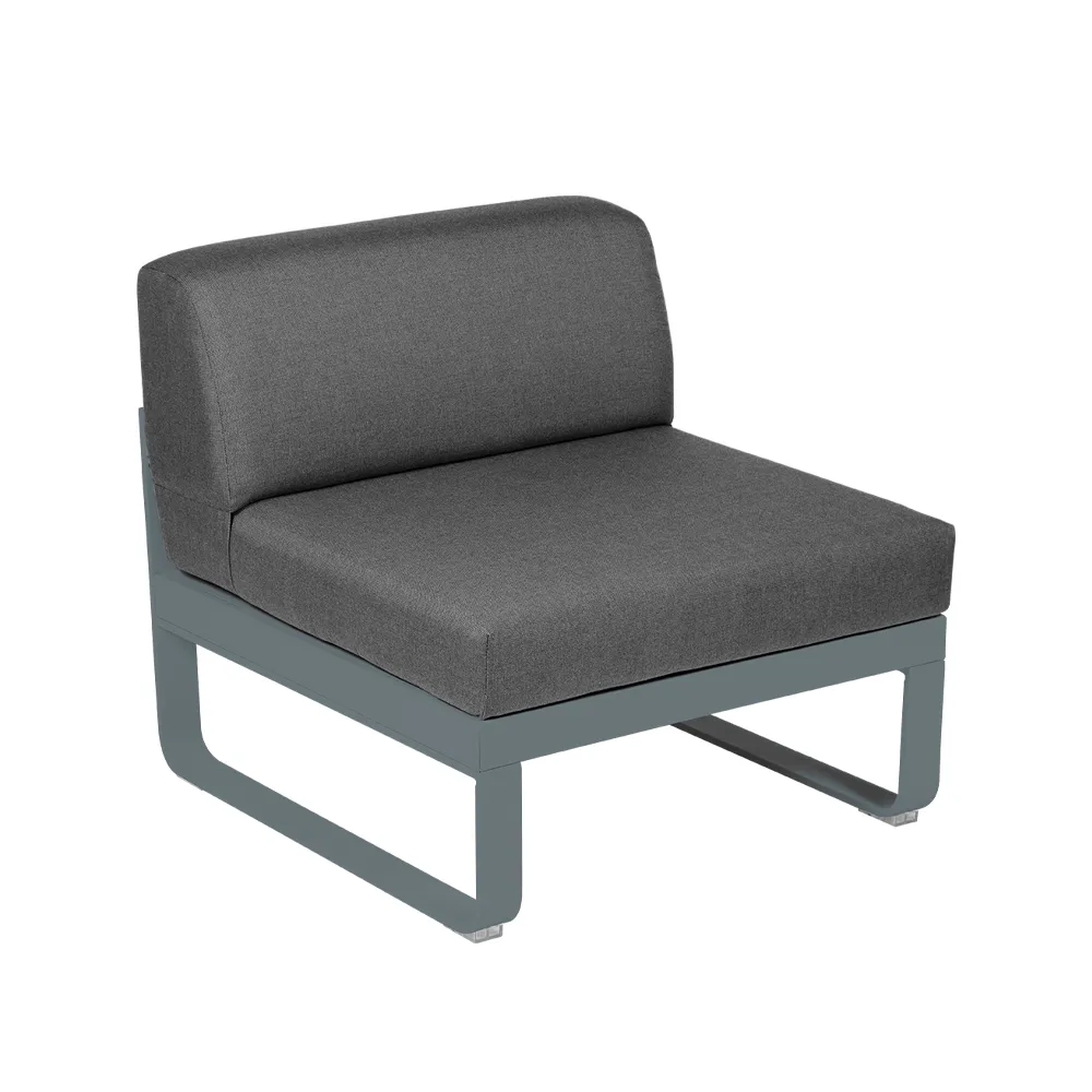 Bellevie Central modulsoffa, Storm grey (grå), graphite grey dyna, 1-sits Fermob