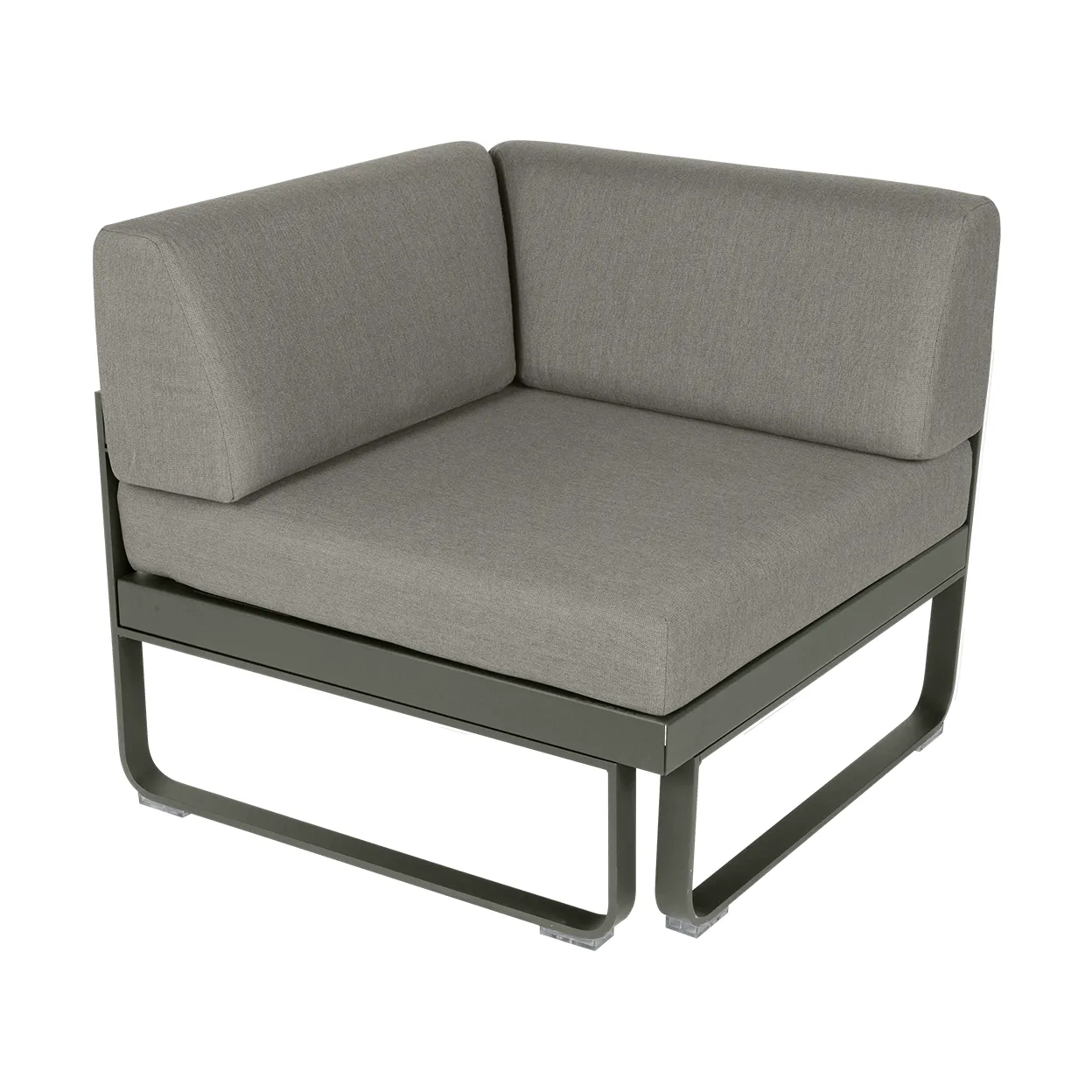 Bellevie Corner modulsoffa 1-sits, Rosemary (grön)-grey taupe dyna Fermob