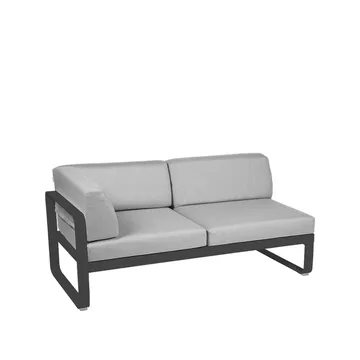 Bellevie Corner modulsoffa - 2-sits anthracite, flannel grey dyna, vänster - Fermob