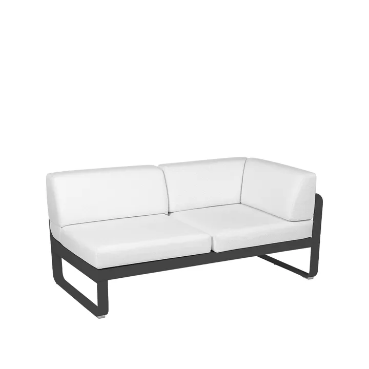 Bellevie Corner modulsoffa - 2-sits anthracite, offwhite dyna, höger - Fermob