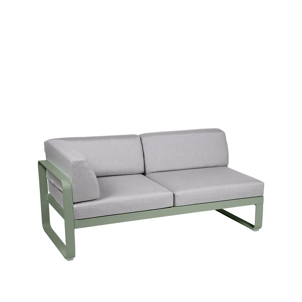 Bellevie Corner modulsoffa, 2-sits cactus, flannel grey dyna, vänster Fermob