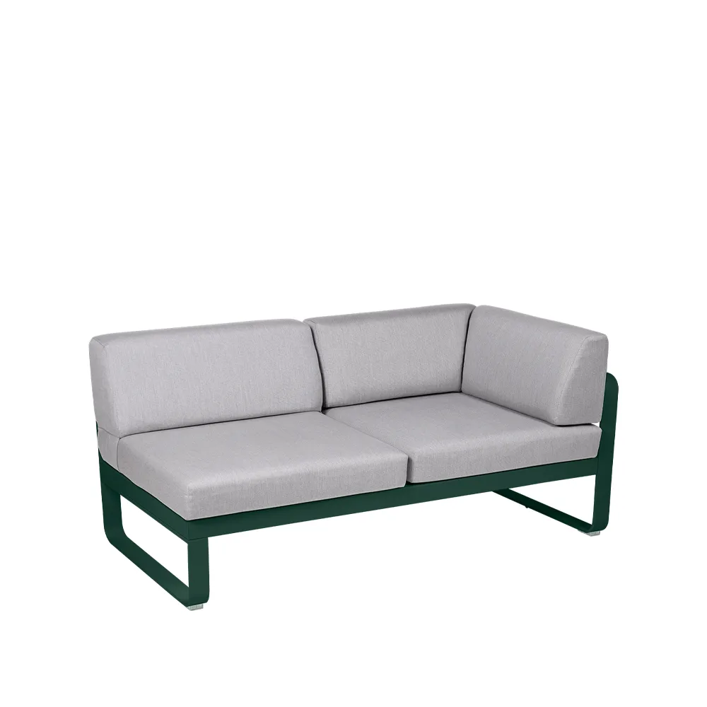 Bellevie Corner modulsoffa, 2-sits cedar green, flannel grey dyna, höger Fermob