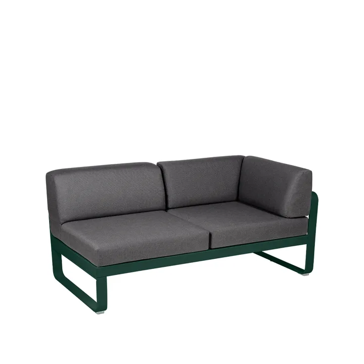 Bellevie Corner modulsoffa - 2-sits cedar green, graphite grey dyna, höger - Fermob