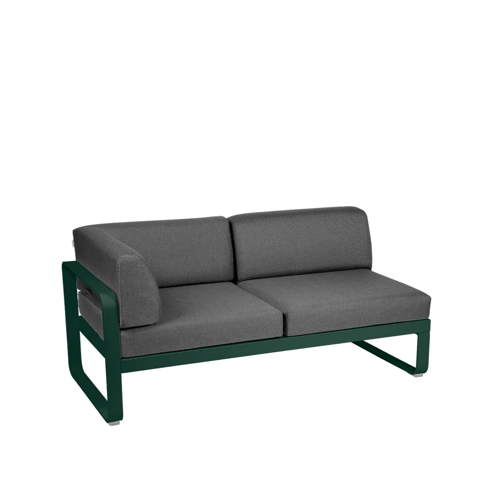 Bellevie Corner modulsoffa, 2-sits cedar green-graphite grey dyna-vänster Fermob