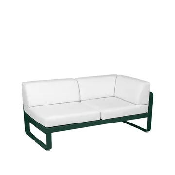 Bellevie Corner modulsoffa - 2-sits cedar green, offwhite dyna, höger - Fermob