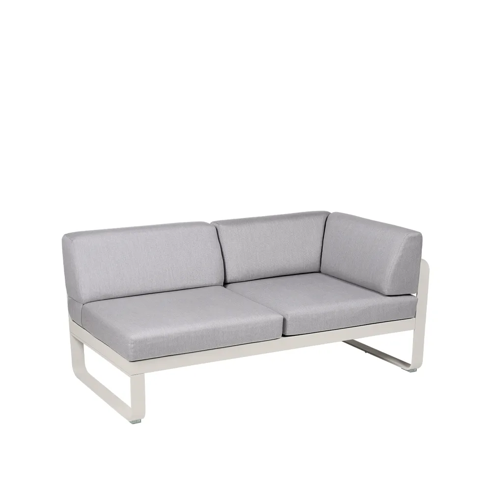 Bellevie Corner modulsoffa, 2-sits clay grey, flannel grey dyna, höger Fermob