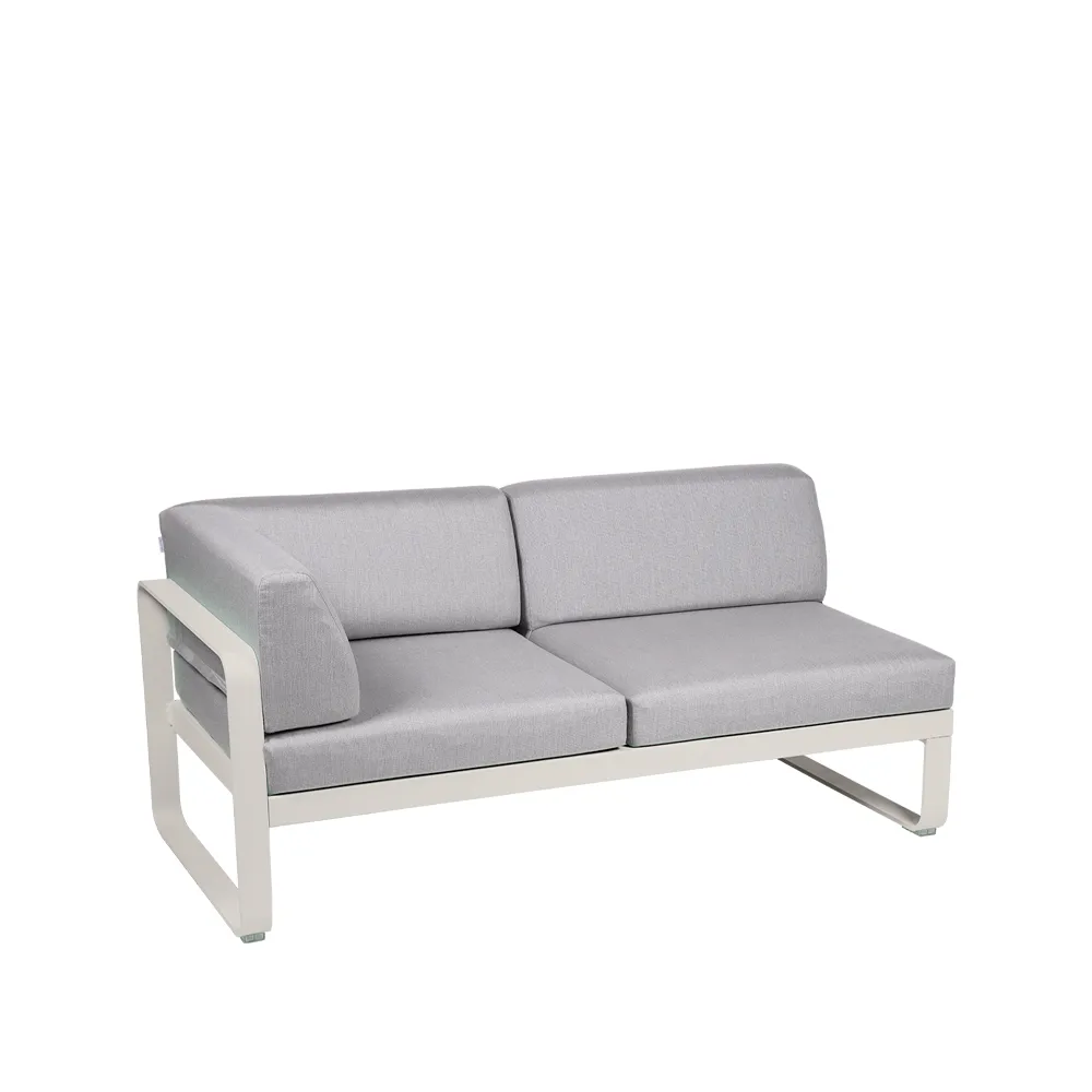 Bellevie Corner modulsoffa, 2-sits clay grey, flannel grey dyna, vänster Fermob