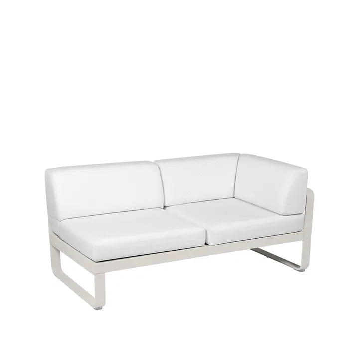 Bellevie Corner modulsoffa - 2-sits clay grey, offwhite dyna, höger - Fermob