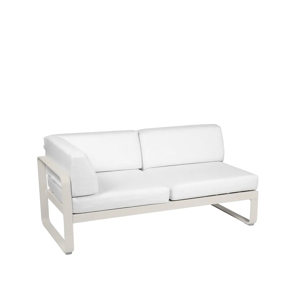 Bellevie Corner modulsoffa, 2-sits clay grey, offwhite dyna, vänster Fermob