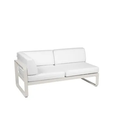 Bellevie Corner modulsoffa - 2-sits clay grey, offwhite dyna, vänster - Fermob