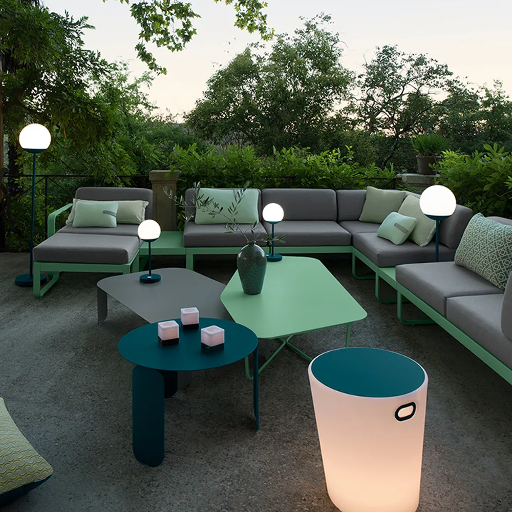 Bellevie Corner modulsoffa, 2-sits cotton white-flannel grey dyna-vänster Fermob