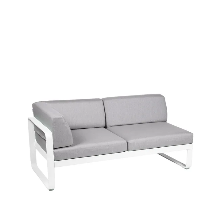 Bellevie Corner modulsoffa - 2-sits Cotton white (vit)-flannel grey dyna-vänster - Fermob