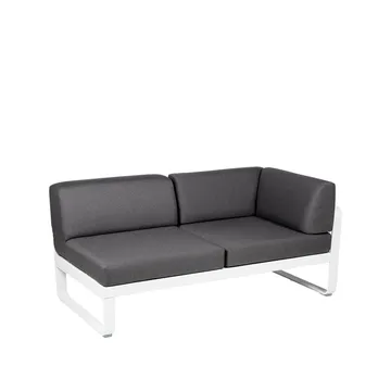 Bellevie Corner modulsoffa - 2-sits Cotton white (vit)-graphite grey dyna-höger - Fermob