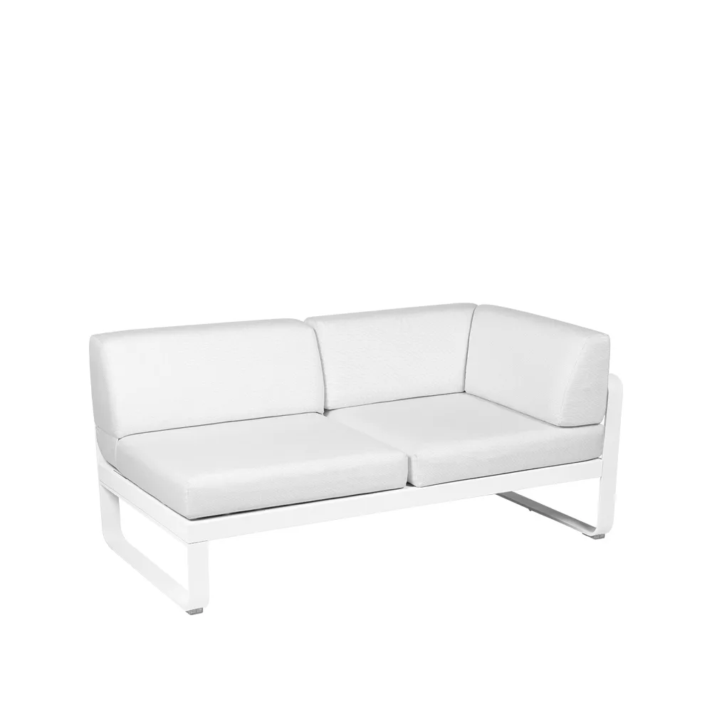 Bellevie Corner modulsoffa, 2-sits Cotton white (vit), offwhite dyna, höger Fermob
