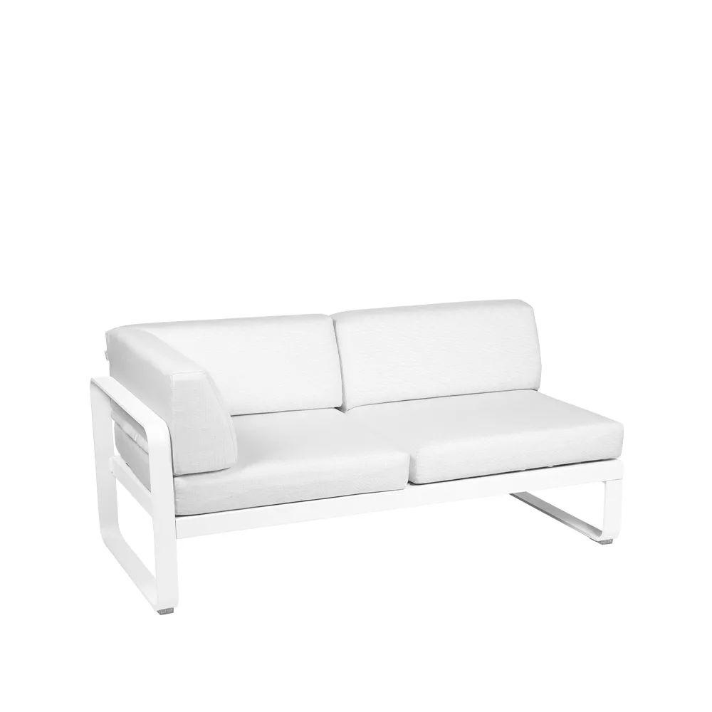 Bellevie Corner modulsoffa, 2-sits Cotton white (vit), offwhite dyna, vänster Fermob