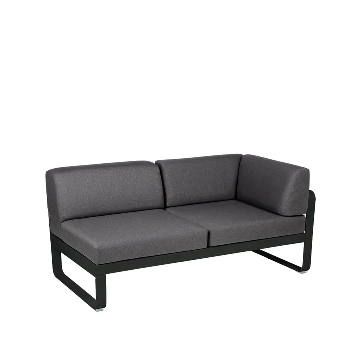 Bellevie Corner modulsoffa - 2-sits liquorice, graphite grey dyna, höger - Fermob