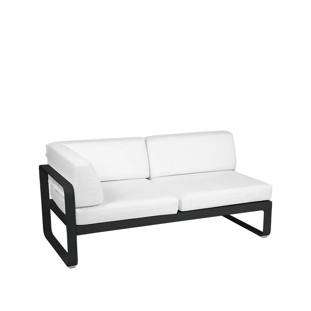Bellevie Corner modulsoffa, 2-sits liquorice, offwhite dyna, vänster Fermob