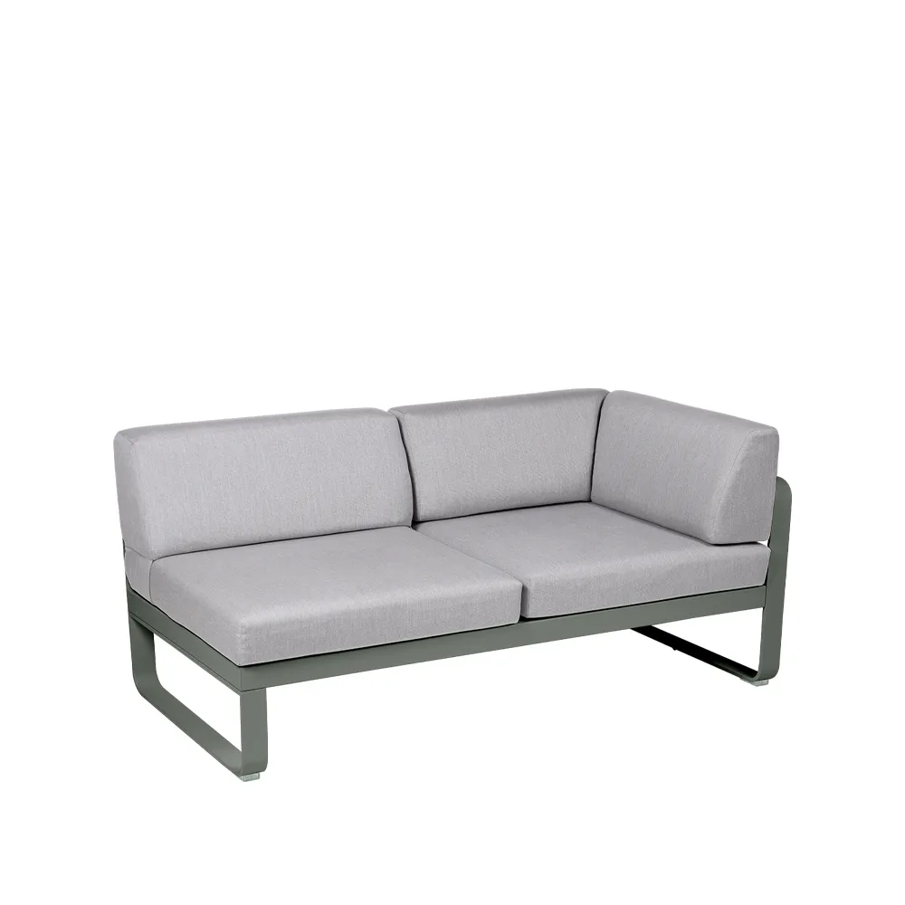 Bellevie Corner modulsoffa, 2-sits rosemary, flannel grey dyna, höger Fermob