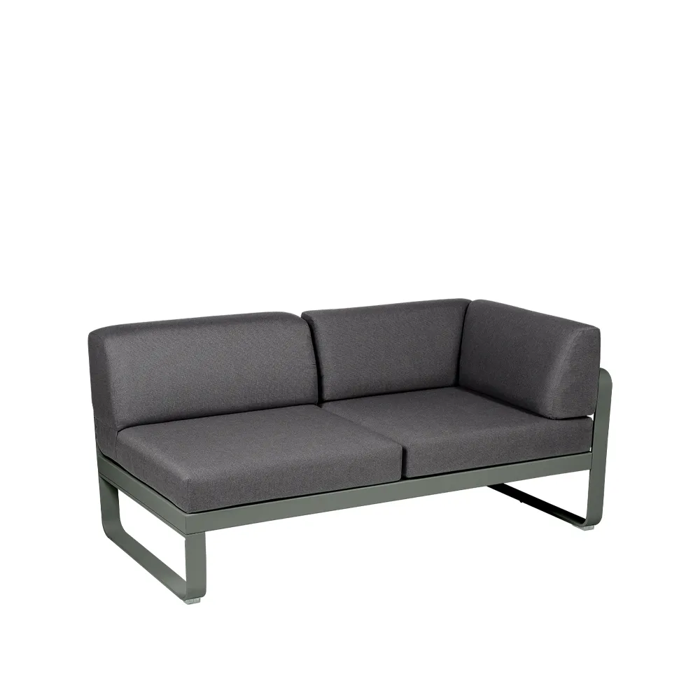 Bellevie Corner modulsoffa, 2-sits rosemary, graphite grey dyna, höger Fermob