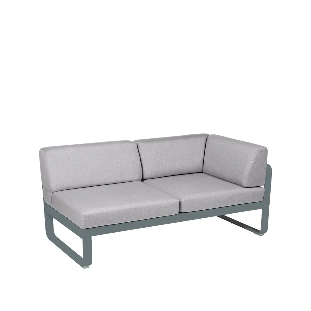 Bellevie Corner modulsoffa, 2-sits storm grey, flannel grey dyna, höger Fermob