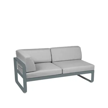 Bellevie Corner modulsoffa - 2-sits Storm grey (grå), flannel grey dyna, vänster - Fermob