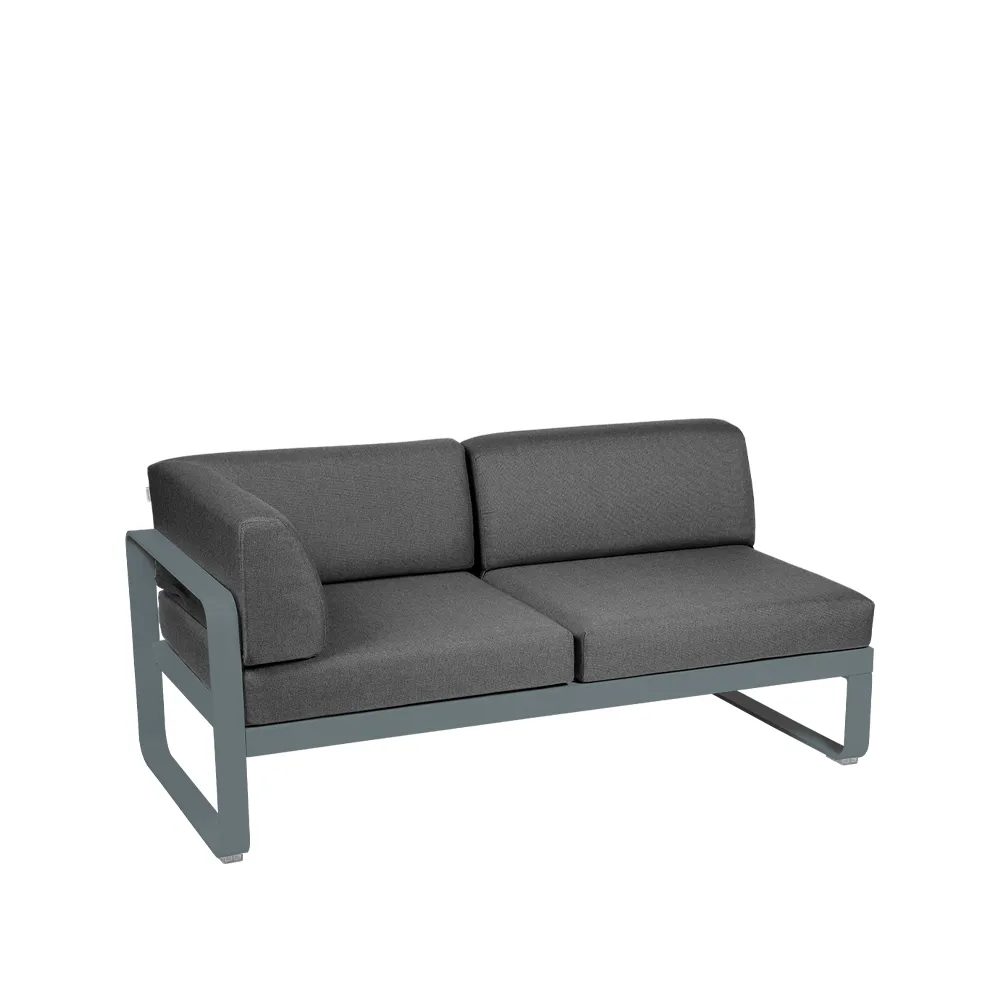 Bellevie Corner modulsoffa, 2-sits Storm grey (grå)-graphite grey dyna-vänster Fermob