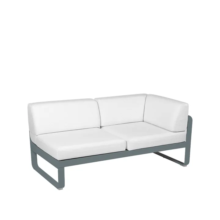 Bellevie Corner modulsoffa - 2-sits Storm grey (grå), offwhite dyna, höger - Fermob