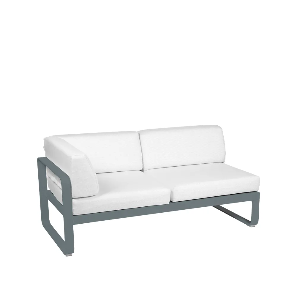 Bellevie Corner modulsoffa, 2-sits storm grey, offwhite dyna, vänster Fermob