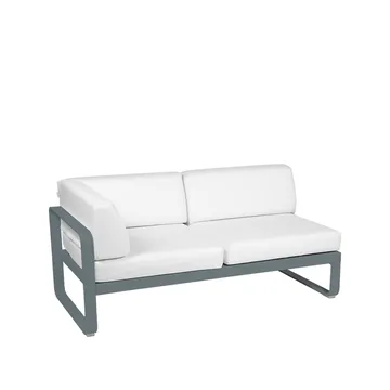Bellevie Corner modulsoffa - 2-sits storm grey, offwhite dyna, vänster - Fermob