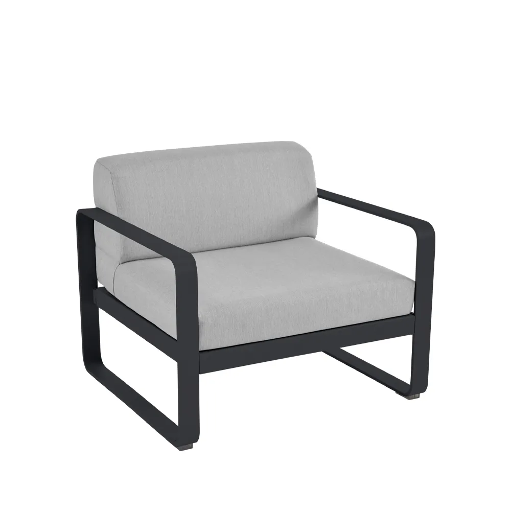 Bellevie fåtölj, anthracite, flannel grey dyna Fermob