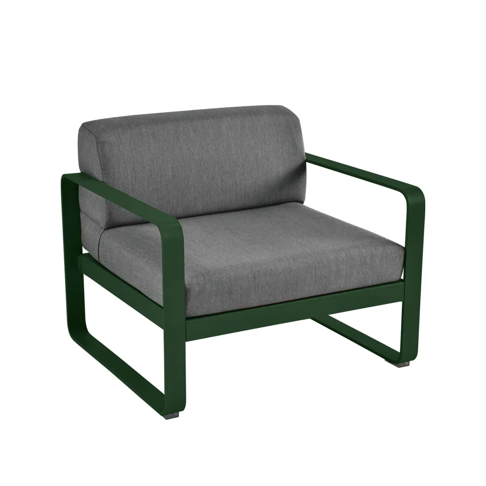 Bellevie fåtölj, cedar green, graphite grey dyna Fermob