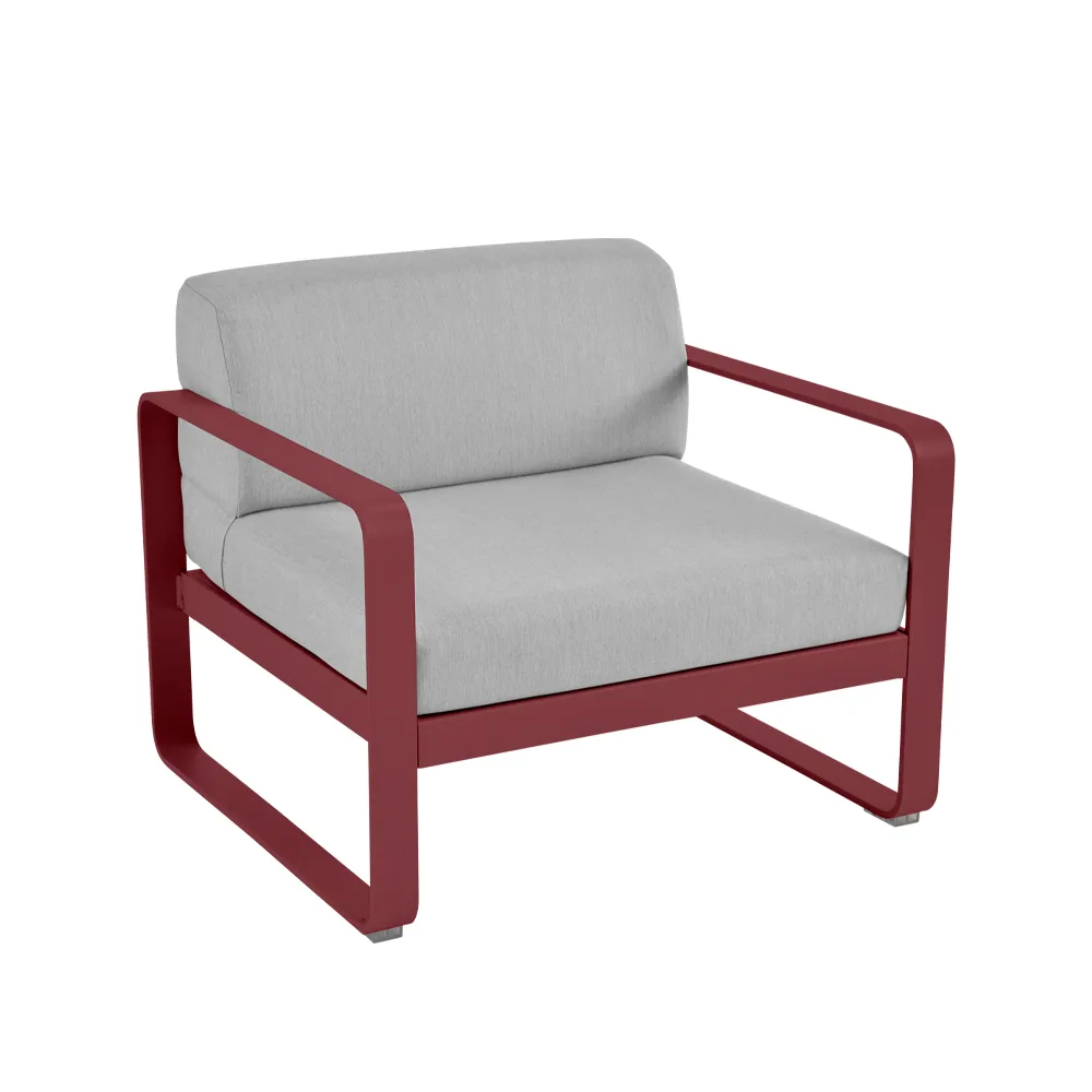 Bellevie fåtölj, chili, flannel grey dyna Fermob