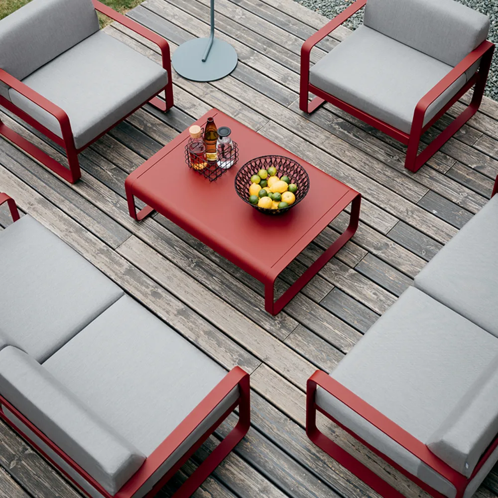 Bellevie fåtölj, chili, graphite grey dyna Fermob