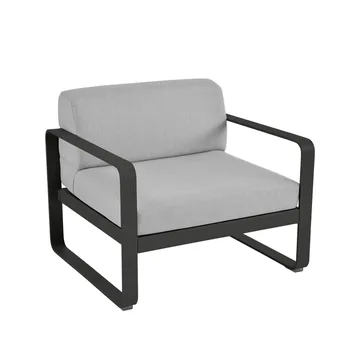 Bellevie fåtölj - Liquorice (svart), flannel grey dyna - Fermob