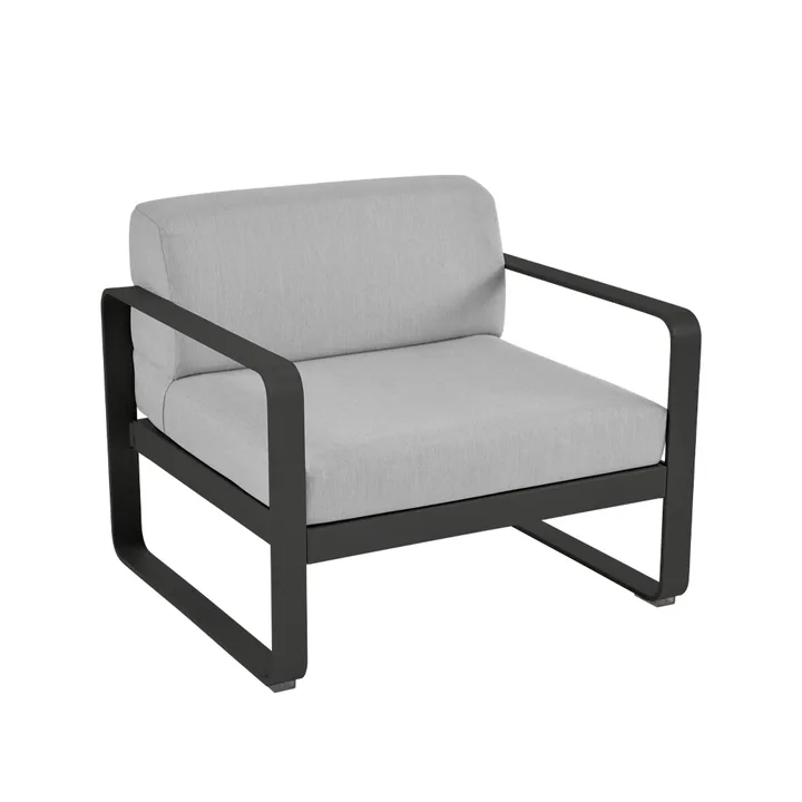 Bellevie fåtölj - Liquorice (svart), flannel grey dyna - Fermob