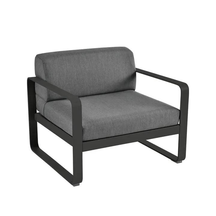 Bellevie fåtölj - Liquorice (svart), graphite grey dyna - Fermob