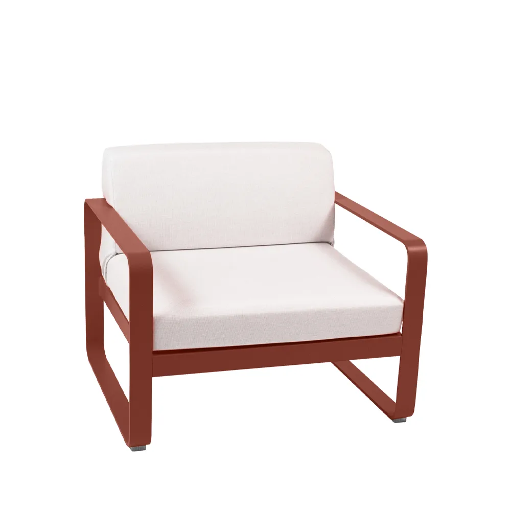 Bellevie fåtölj, red ochre, off-white dyna Fermob