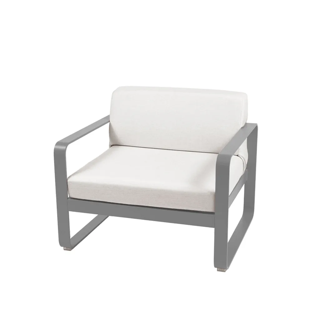 Bellevie fåtölj, Storm grey (grå), off-white dyna Fermob