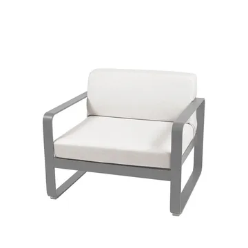 Bellevie fåtölj - Storm grey (grå), off-white dyna - Fermob