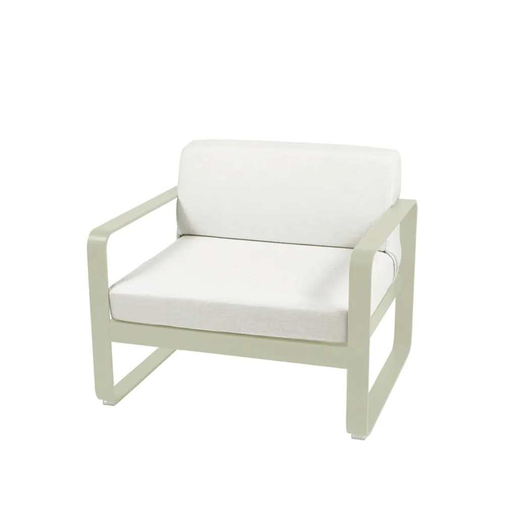 Bellevie fåtölj, willow green, off-white dyna Fermob