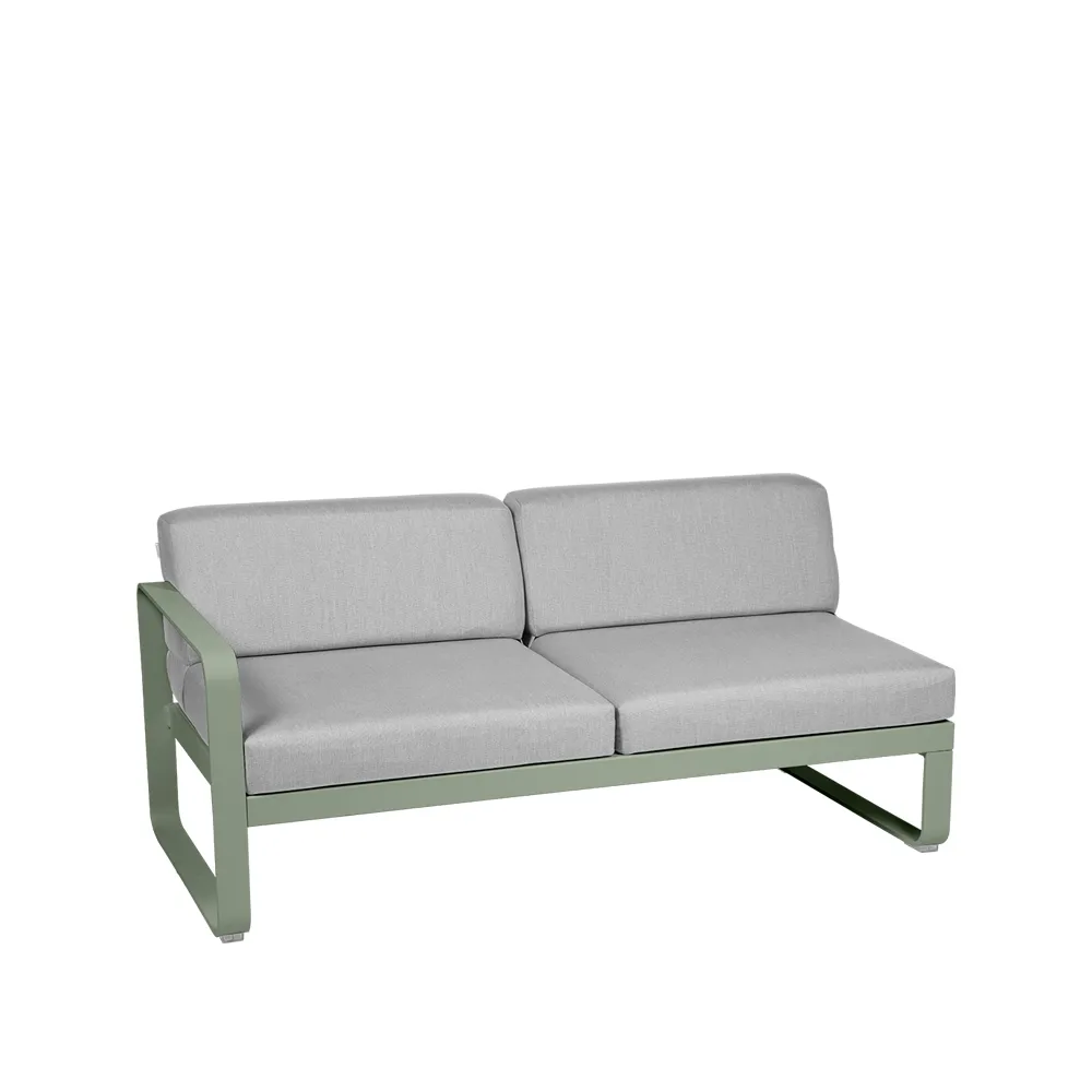 Bellevie Left modulsoffa, 2-sits cactus, flannel grey dyna Fermob