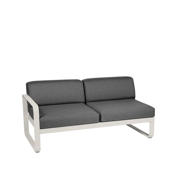 Bellevie Left modulsoffa - 2-sits clay grey, graphite grey dyna - Fermob