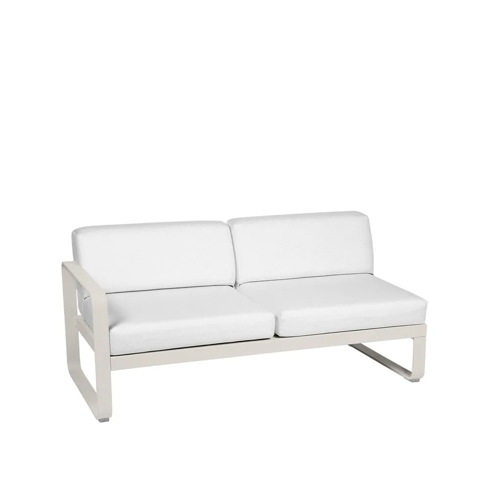 Bellevie Left modulsoffa, 2-sits clay grey, off-white dyna Fermob