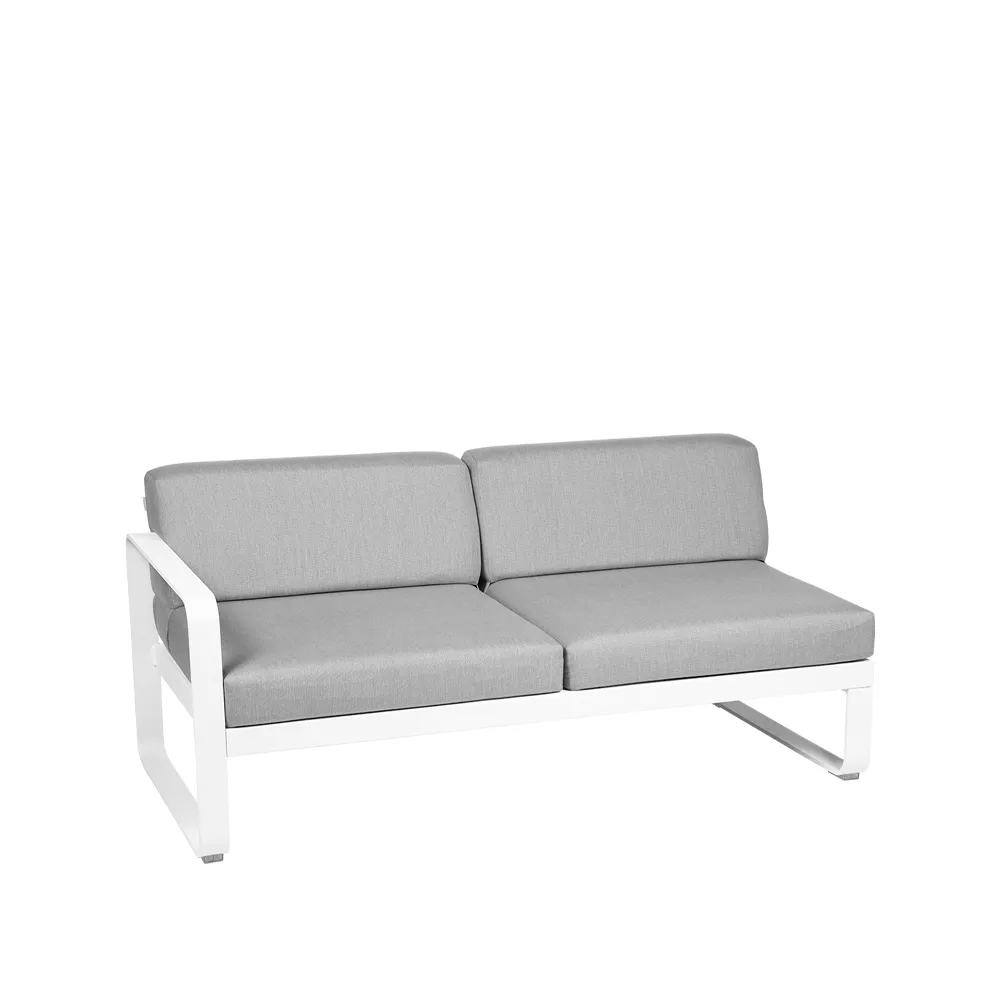 Bellevie Left modulsoffa, 2-sits cotton white, flannel grey dyna Fermob