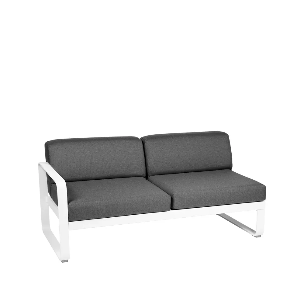 Bellevie Left modulsoffa, 2-sits Cotton white (vit), graphite grey dyna Fermob