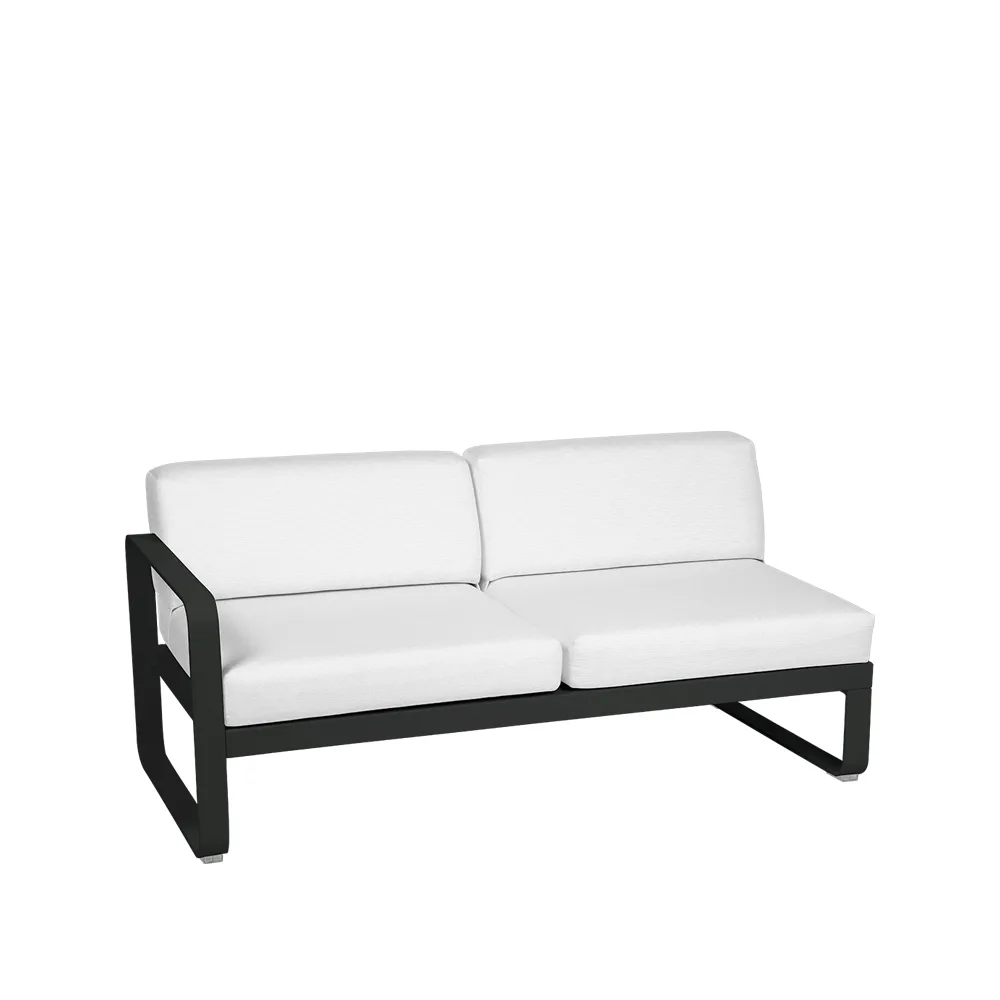 Bellevie Left modulsoffa, 2-sits liquorice, off-white dyna Fermob