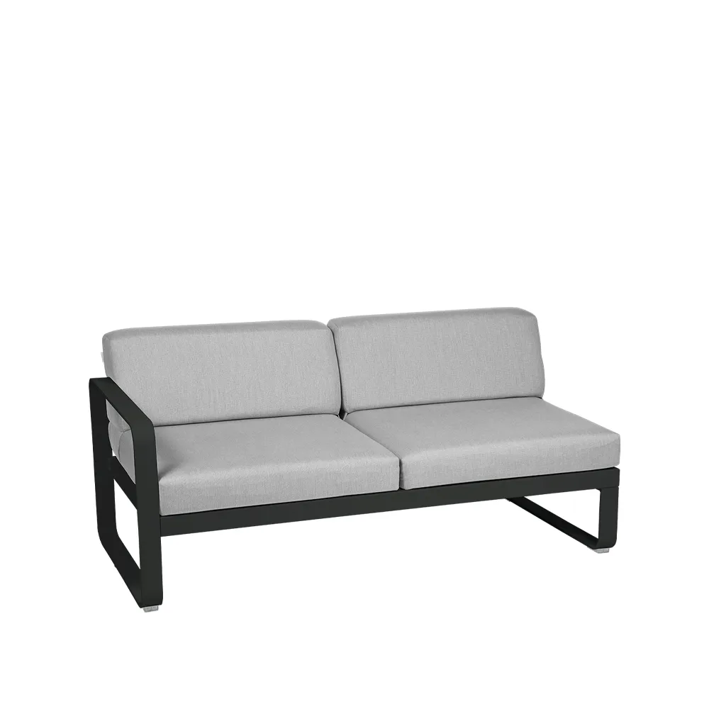 Bellevie Left modulsoffa, 2-sits Liquorice (svart), flannel grey dyna Fermob